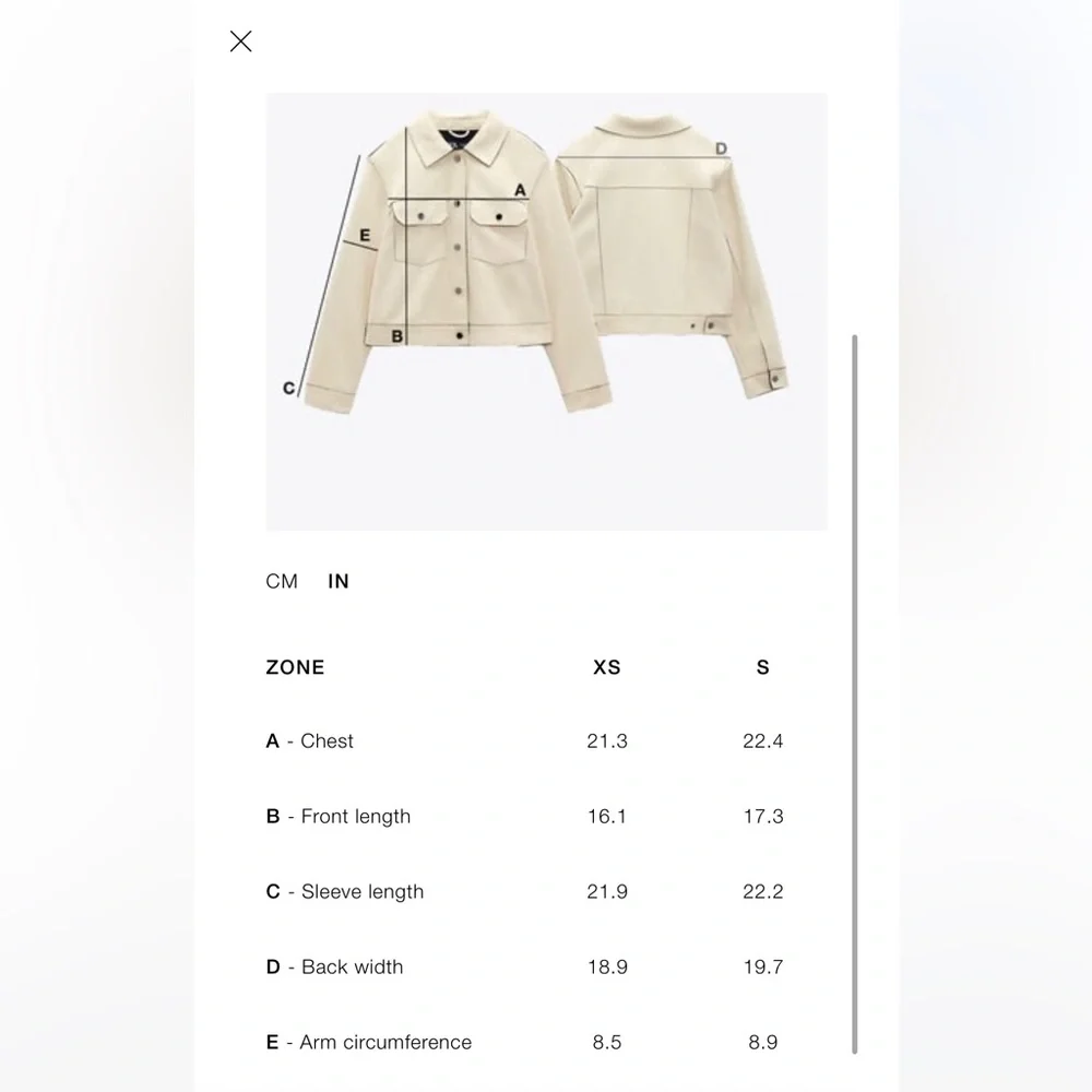 ZARA CONTRASTING COLLAR CROP JACKET XS 5520/071 BARN CHORE COAT FALL VIRAL - Picture 9 of 12